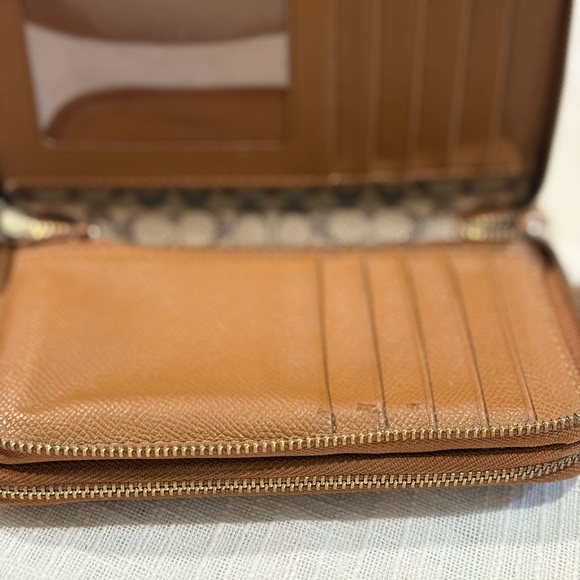 Coach Brown Leather Zip-Around Wallet | Classic Monogram Interior - Picture 5 of 7